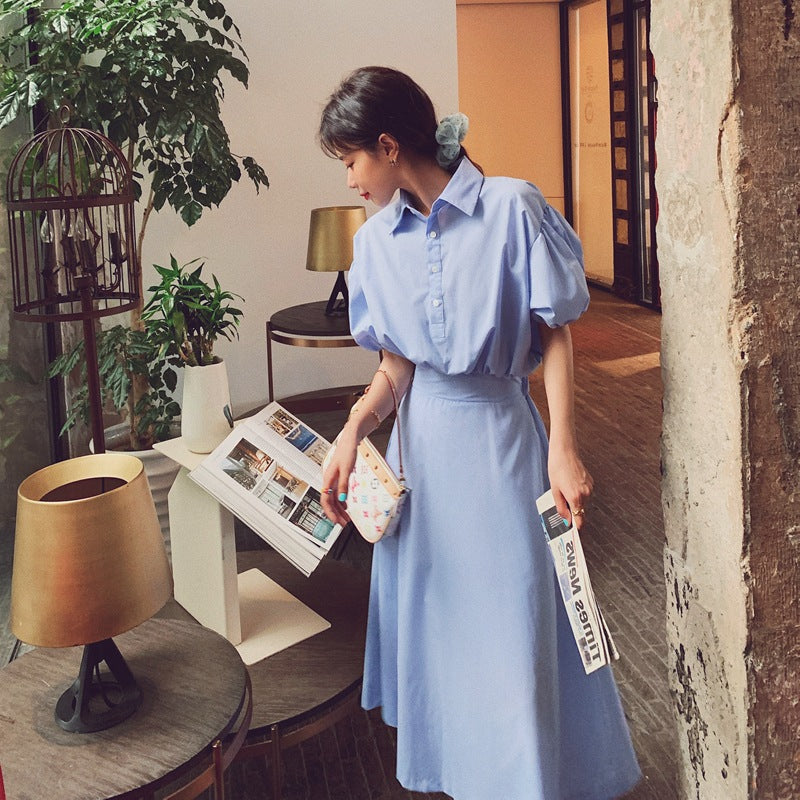 Timeless shirt dress in blue chic