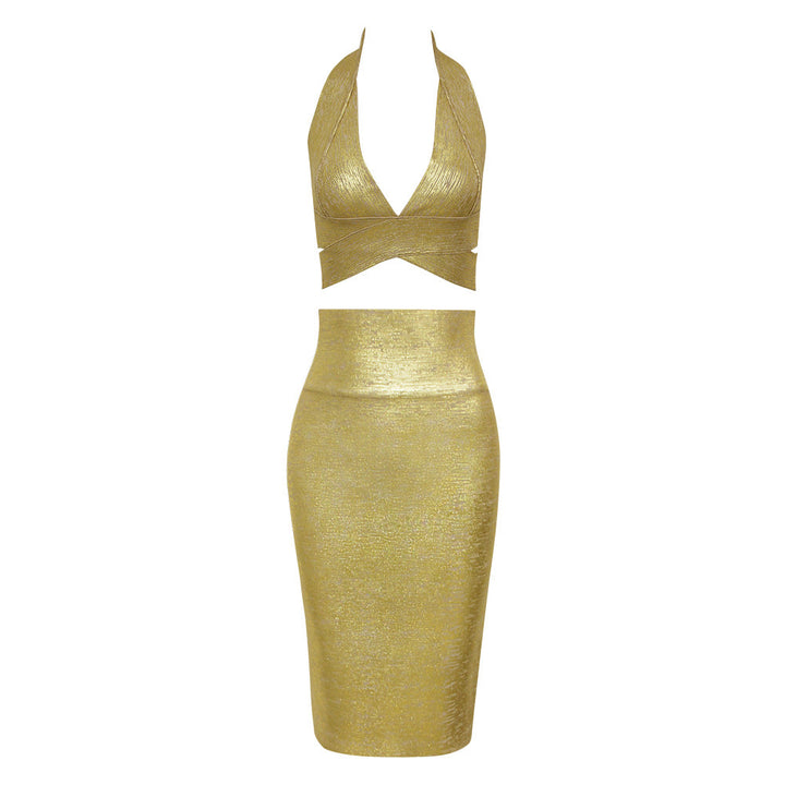 Golden Nightclub Celebrity Party Dress