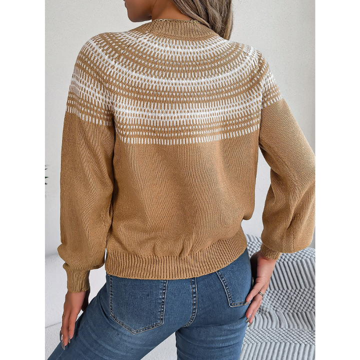 Knitted women's jumper with a Norwegian pattern