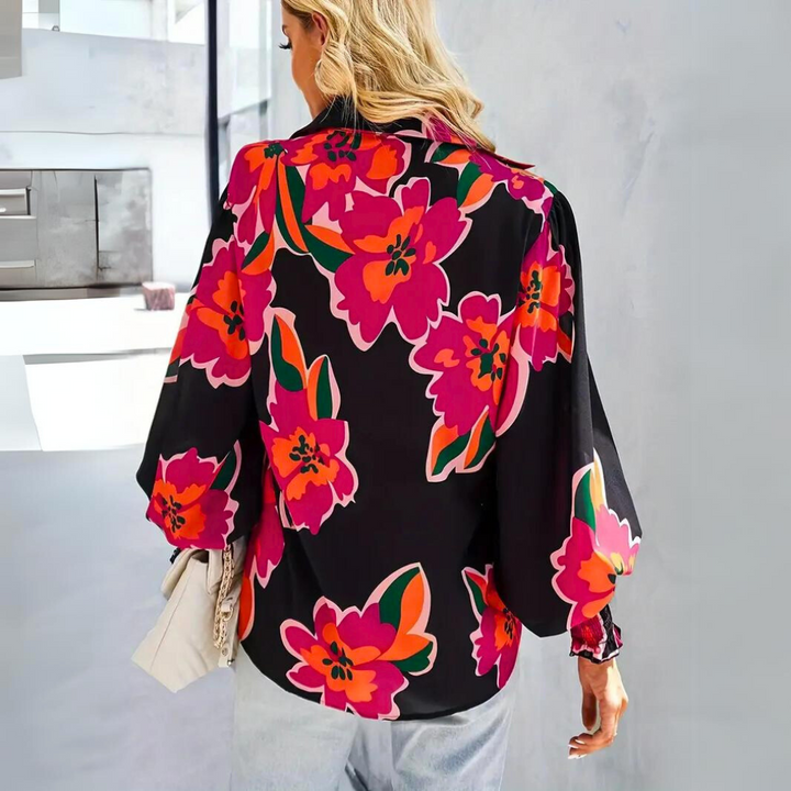 Elegant Ladies Blouse with Flowers