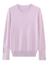 Fashionable Women's Sweater With Button Detail