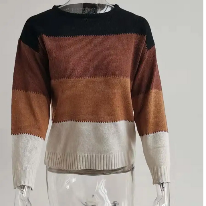 Soft colour block jumper, comfortable jumper