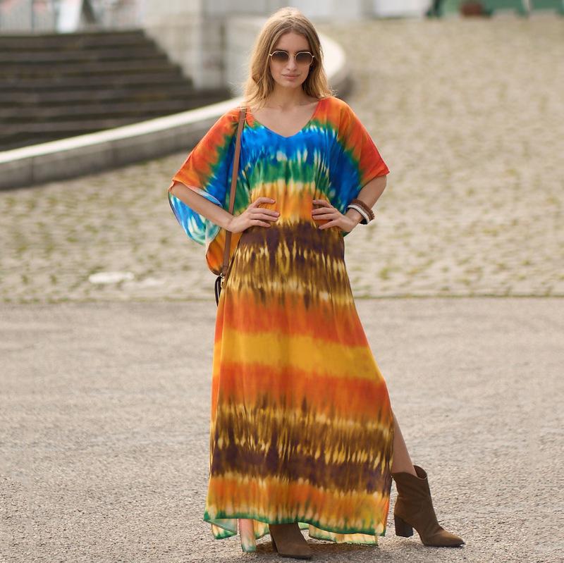 Glamourous Printed Beach Gown Type Cover up