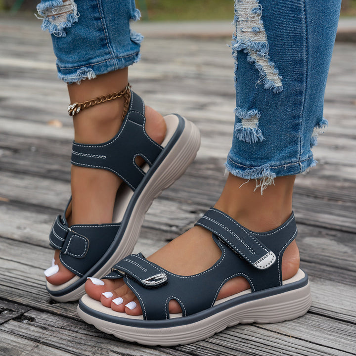 Women's - Wedge Sandals - Open Toe, Breathable with Adjustable Ankle Strap - Stylish Summer Footwear
