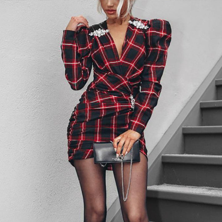 Sophistication chic checked dress