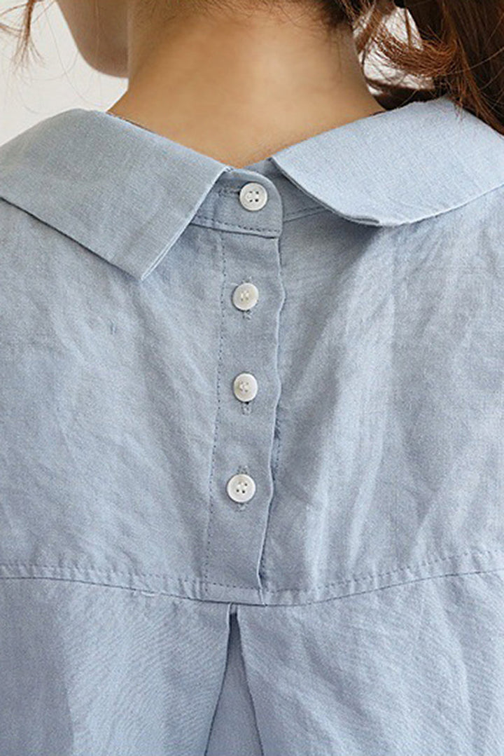 Women's - Loose-fitting Linen Shirt - Breathable Summer Style - Perfect for Casual Outings
