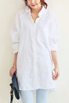 Women's - Loose-fitting Linen Shirt - Breathable Summer Style - Perfect for Casual Outings