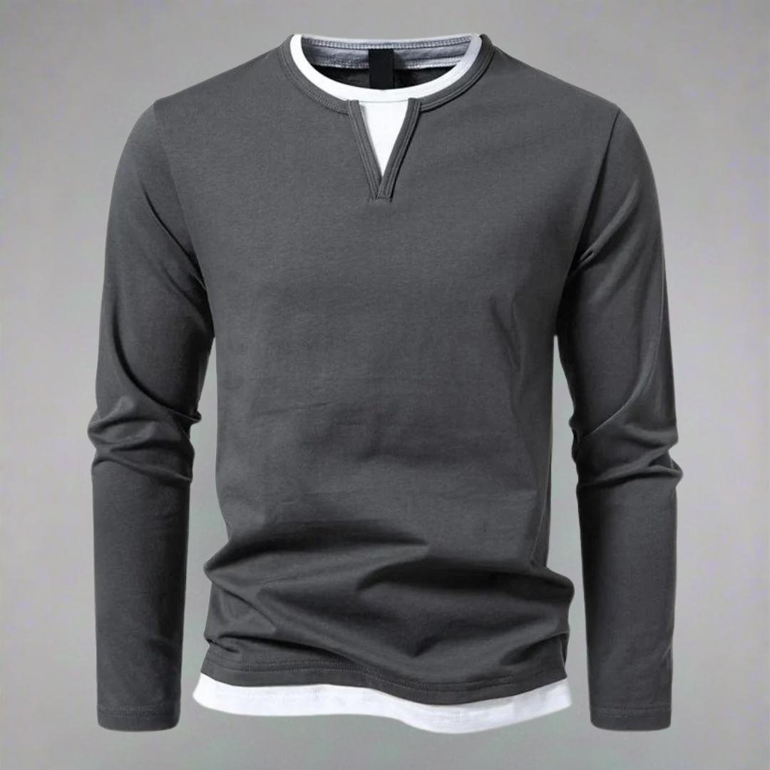 Men's – Pullover – Long Sleeve V-Neck – Modern Style