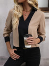 Elegant women's blouse with V-neck and collar