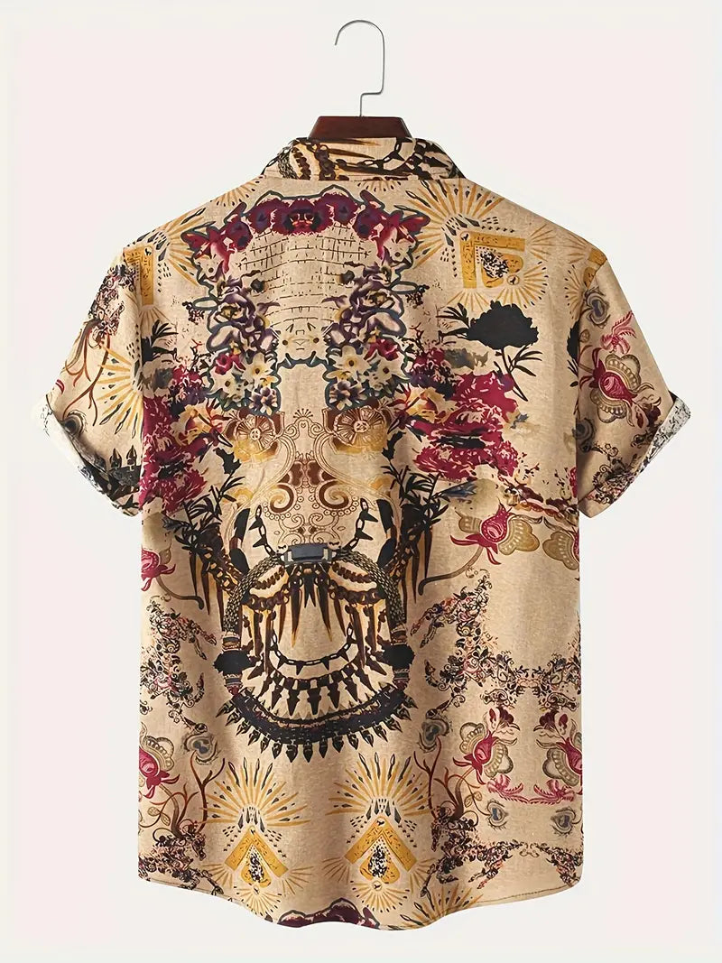 Men's - Breezy Button-Up Shirt - Lightweight Cotton