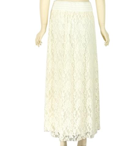 Modern women's pleated solid mesh lace layered skirt