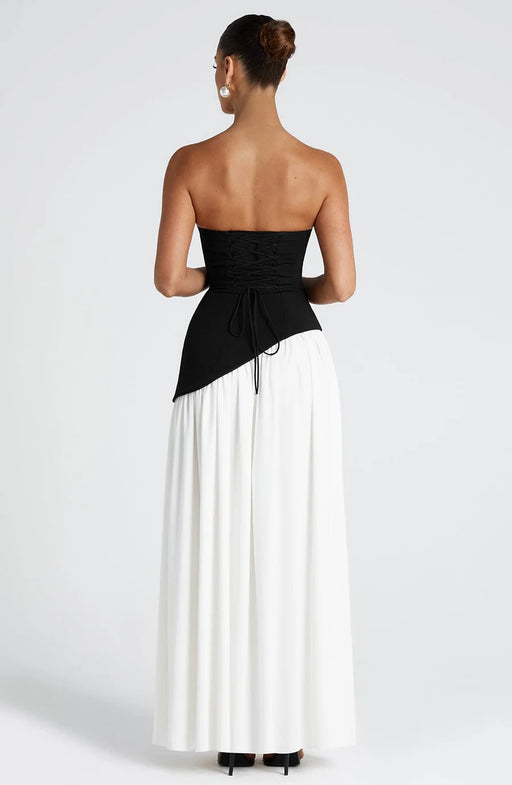 Women's - Strapless Evening Dress - A-Line with Slit