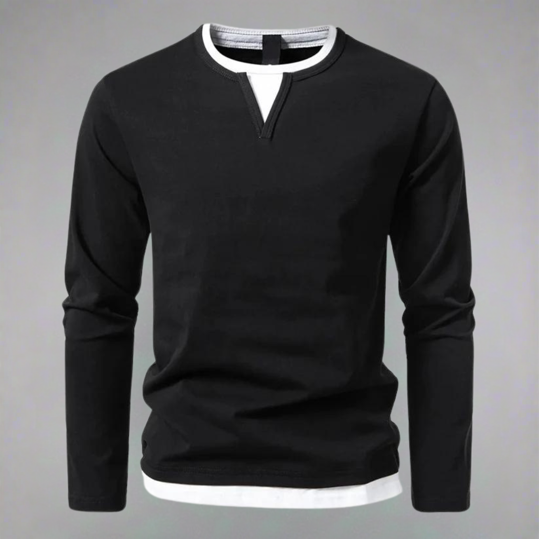 Men's – Pullover – Long Sleeve V-Neck – Modern Style