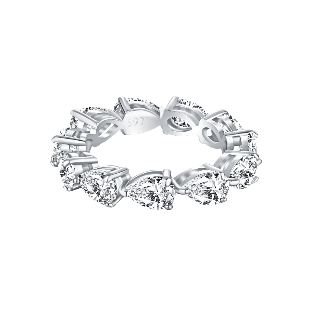 Eternity ring with marquise-cut stones