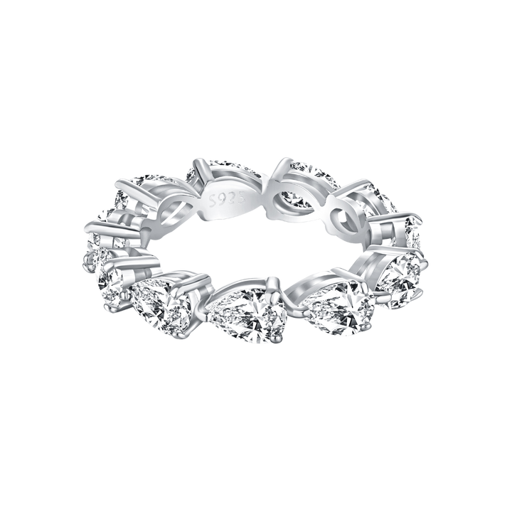 Eternity ring with marquise-cut stones