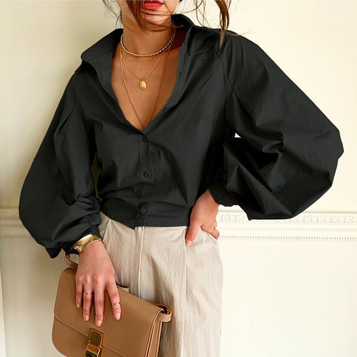 Classy Commute long-sleeved cotton blouse