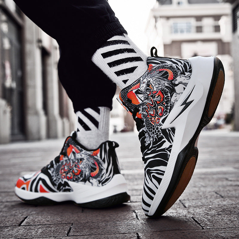 Designer graffiti basketball shoes