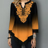 Classy fashion round collar loose style gradual change blouse