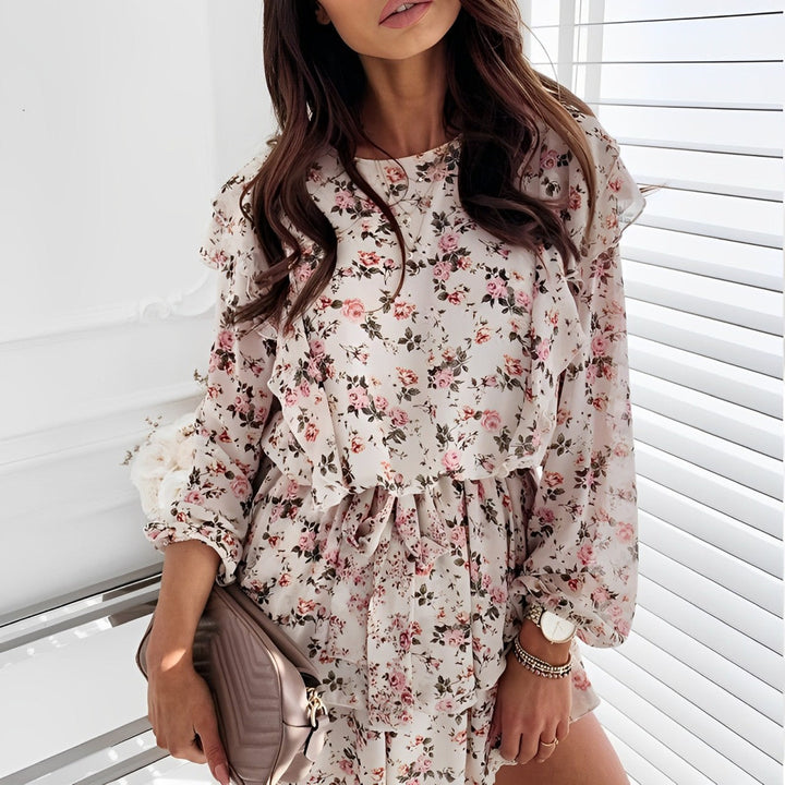 Long-sleeved floral dress