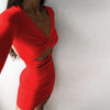 Ladies Fashion Collar Dress Long Sleeve Dress