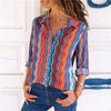 Trendsetting Fashion Printed Long Sleeve Shirt Blouse Women