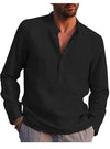 Men's long-sleeved shirt with V-neck