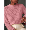 Loose Knitting Hollow Stitching Long Sleeve Women's Blouse