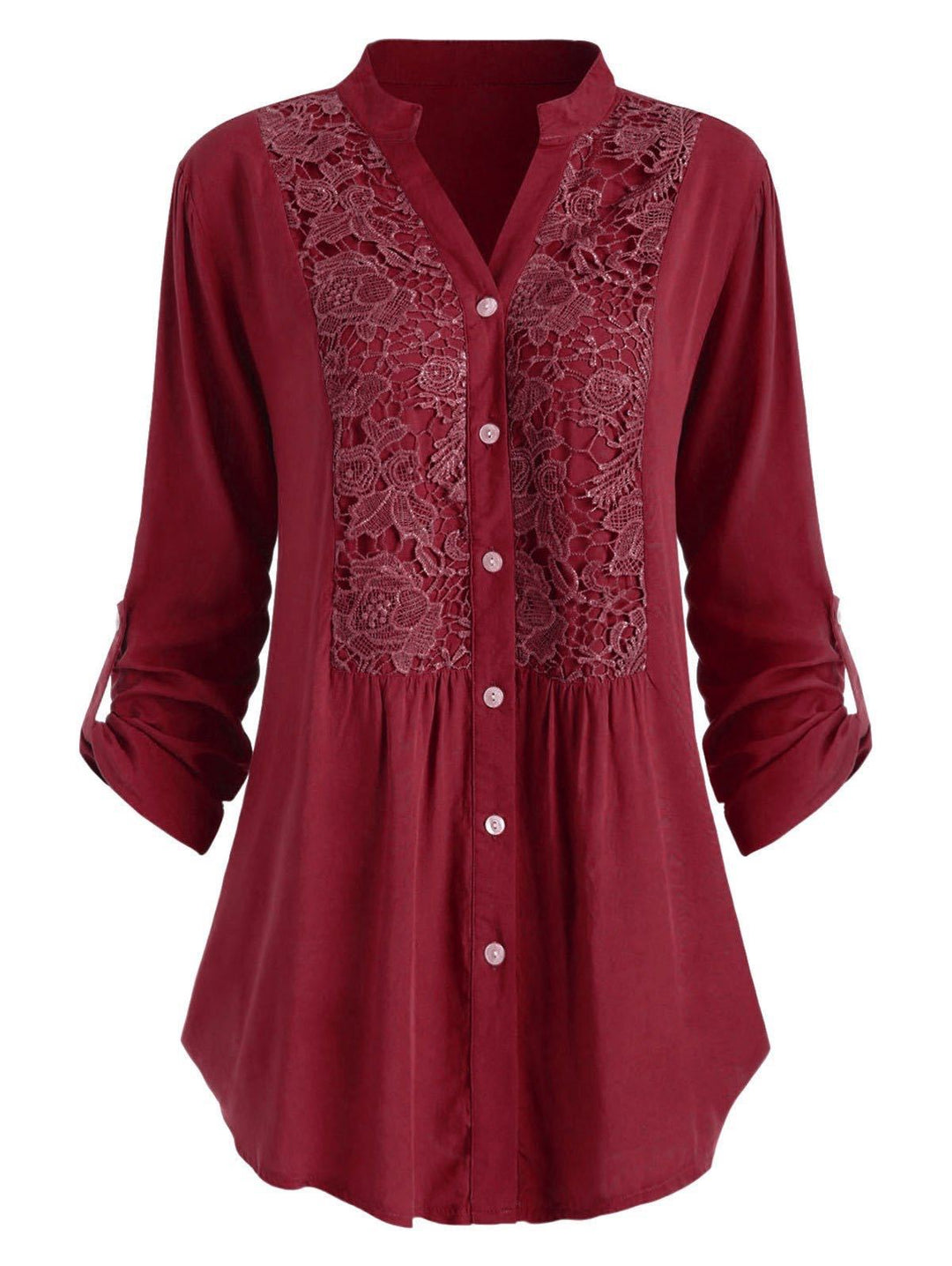 Fashionable women's blouse with V-neck and long sleeves