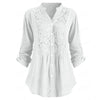 Fashionable women's blouse with V-neck and long sleeves