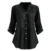 Fashionable women's blouse with V-neck and long sleeves