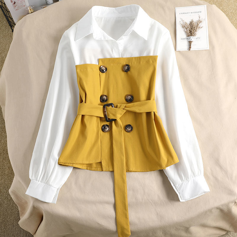 Fashionable Women Korean Loose Spring Two Piece Blouse