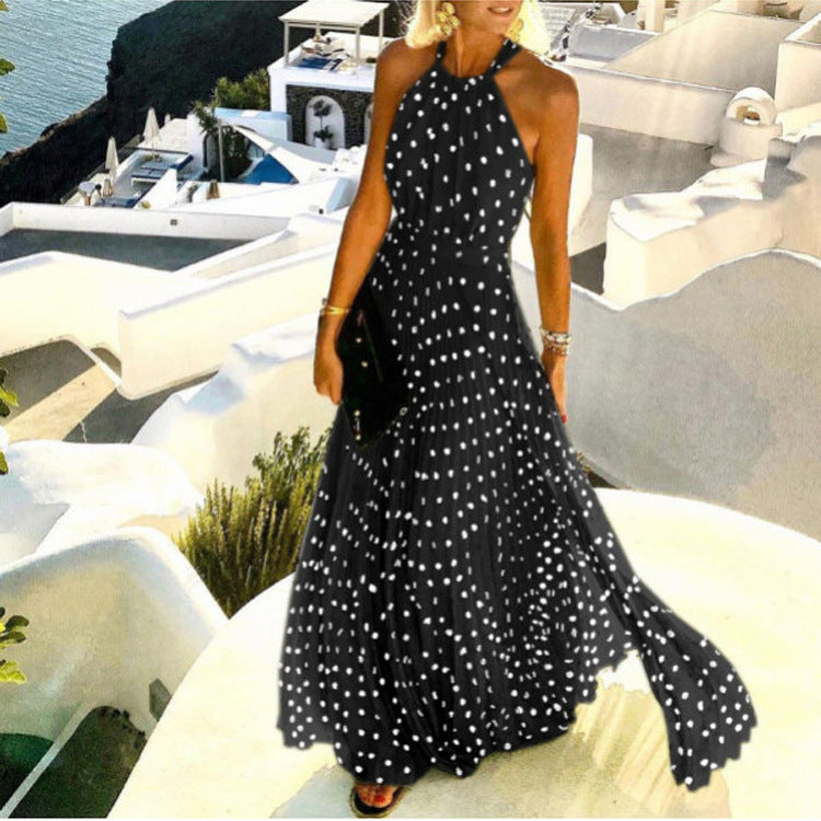 Modern Neck Beach maxi dress summer sleeveless