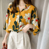 Loose Western Style Bluse Chiffon Retro Floral