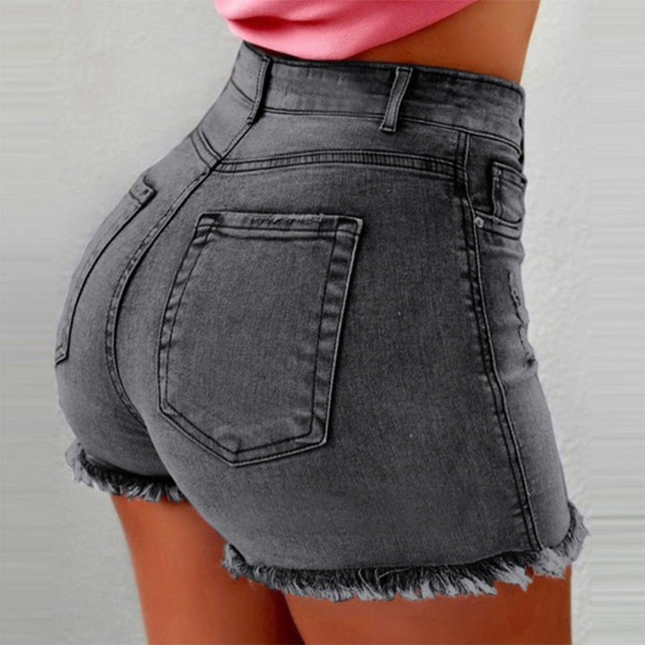 Timeless Ladies Denim Shorts Tassel Hole High Waist