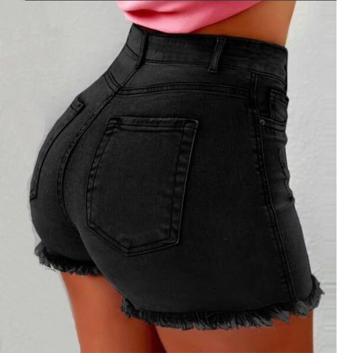 Timeless Ladies Denim Shorts Tassel Hole High Waist