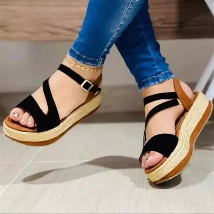 Comfort Platform Sandals Hollow Buckle Women Shoes