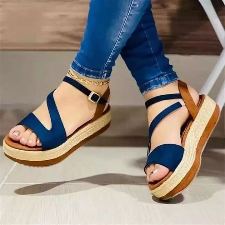 Comfort Platform Sandals Hollow Buckle Women Shoes