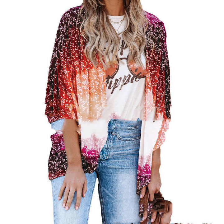 Bohemian blouse sun protection cardigan scarf