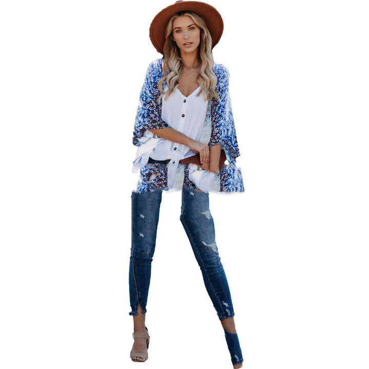 Bohemian blouse sun protection cardigan scarf