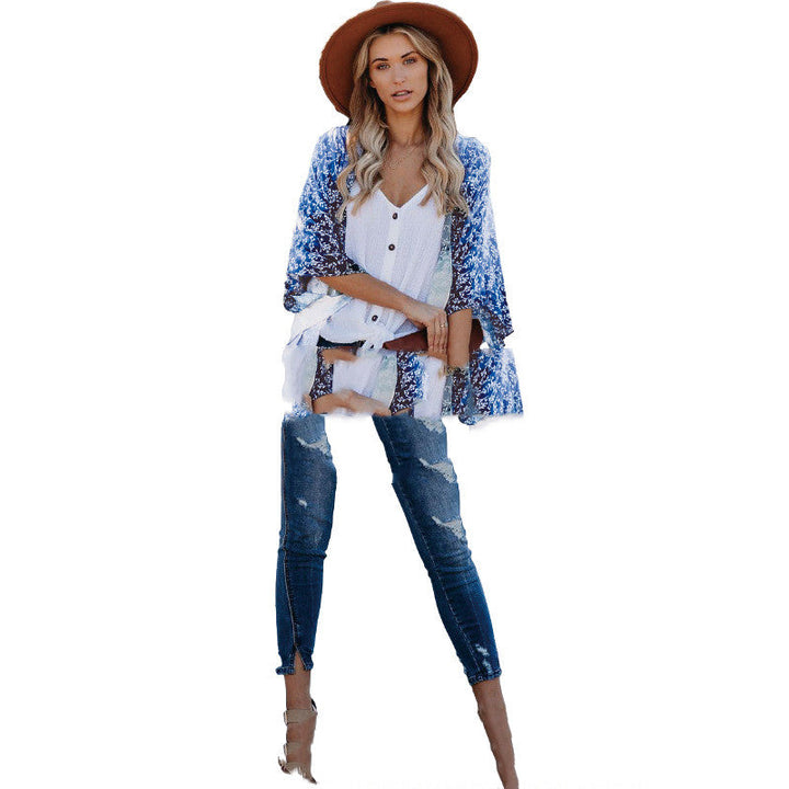 Bohemian blouse sun protection cardigan scarf