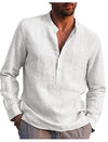 Men's long-sleeved shirt with V-neck