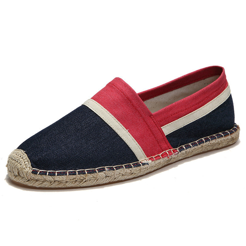 Stylish men's shoes straw shoes canvas