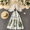 Opulent ruffled design halterneck dress