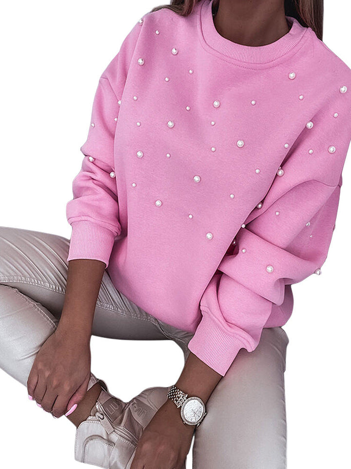 Modern beaded long sleeve blouse lady