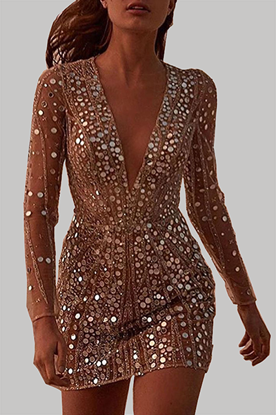 Sequinned mini dress