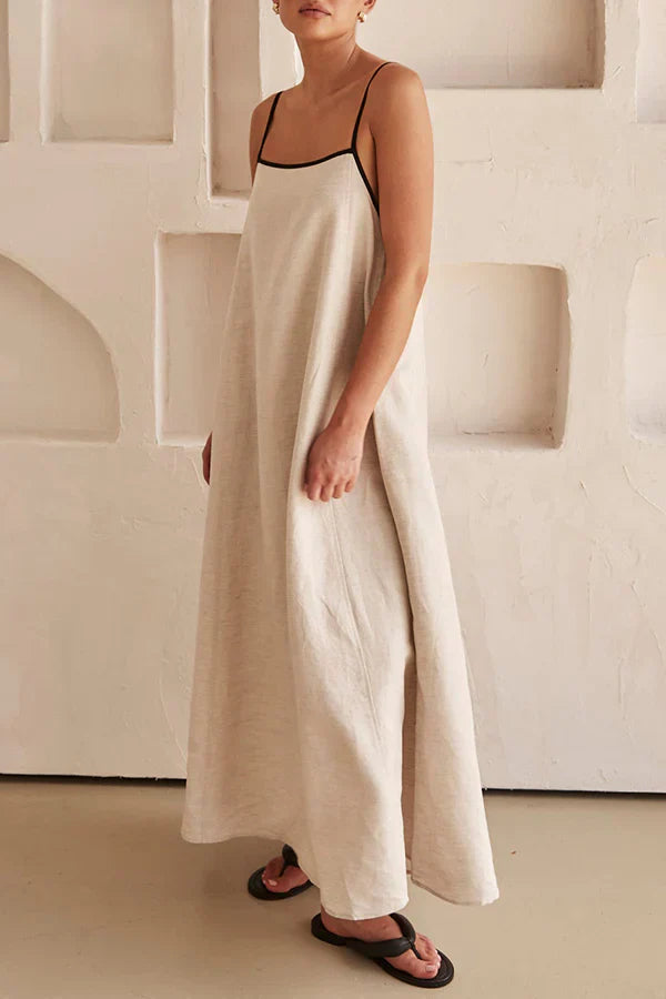 Fashionable linen maxi dress