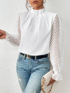 Coastal blouse with lace sleeves