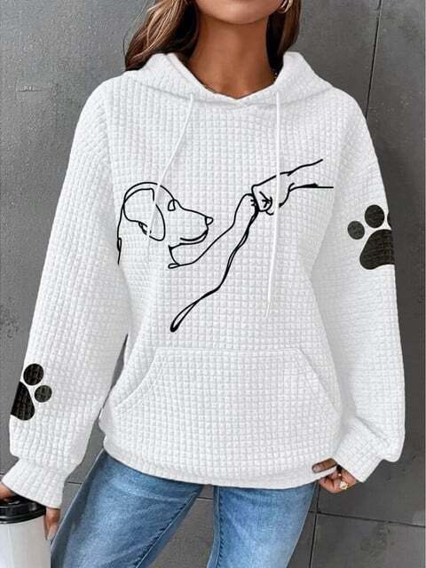 Women's - Cosy Hoodie - Adorable Dog Print