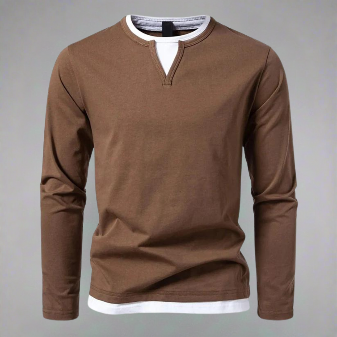 Men's – Pullover – Long Sleeve V-Neck – Modern Style