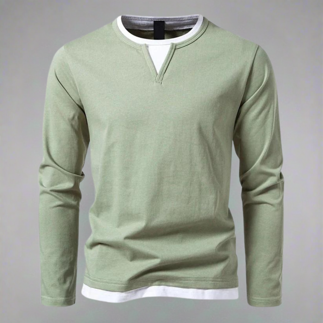 Men's – Pullover – Long Sleeve V-Neck – Modern Style